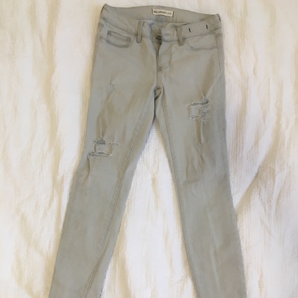 Blueish Grey Denim Leggings